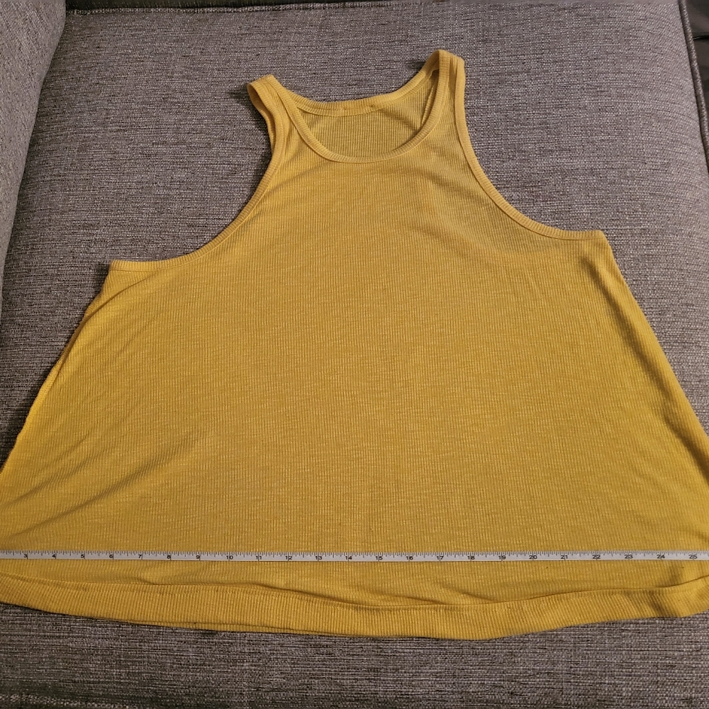 Free People Ribbed Racerback Tank Top Size S Oversized - Picture 6 of 10